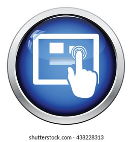 Tablet icon. Glossy button design. Vector illustration.