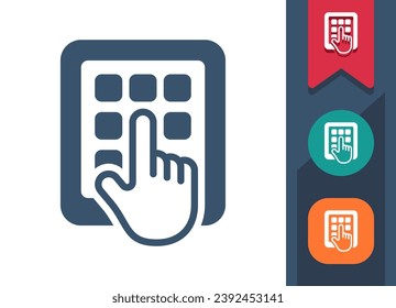Tablet Icon. Hand, Finger, Touch, Touchscreen, Apps. Professional, pixel perfect vector icon.