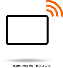 Tablet icon Internet, electromagnetic wave