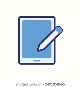 tablet icon, isolated blue icon theme workplace