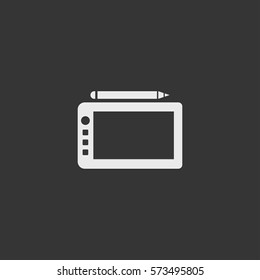 Tablet icon isolated on black background