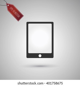 Tablet icon isolated on gray background. EPS 10 vector
