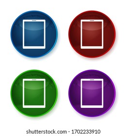 Icono de Tablet PC aislado en botones redondos brillantes ilustración set