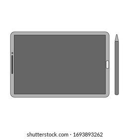 Icono de Tablet PC aislado en fondo blanco