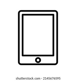 Icono de Tablet PC. Diseño De Estilo De Arte De Línea Aislado En Fondo Blanco