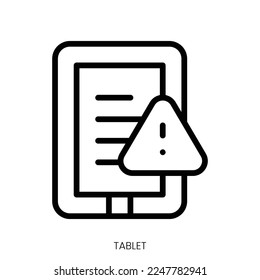 tablet icon. Line Art Style Design Isolated On White Background