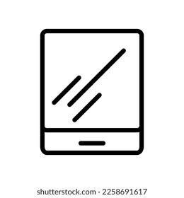 Tablet icon line isolated on white background. Black flat thin icon on modern outline style. Linear symbol and editable stroke. Simple and pixel perfect stroke vector illustration