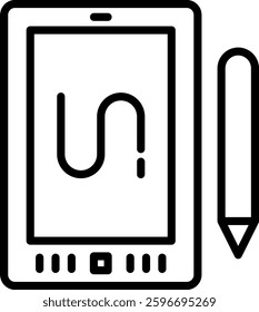 Tablet Icon Line Vector Illustration