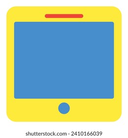 Tablet icon or logo illustration flat color style