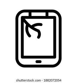 icono de tablet o logotipo símbolo de signo aislado ilustración vectorial - iconos vectoriales de estilo negro de alta calidad
