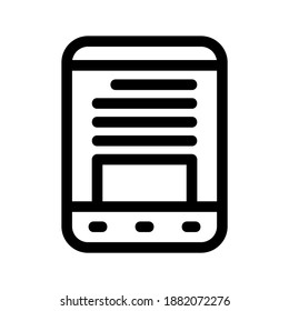 icono de tablet o logotipo símbolo de signo aislado ilustración vectorial - iconos vectoriales de estilo negro de alta calidad
