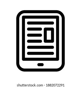 tablet icon or logo isolated sign symbol vector illustration - high quality black style vector icons

