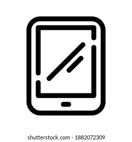 icono de tablet o logotipo símbolo de signo aislado ilustración vectorial - iconos vectoriales de estilo negro de alta calidad
