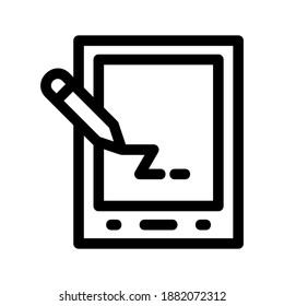 icono de tablet o logotipo símbolo de signo aislado ilustración vectorial - iconos vectoriales de estilo negro de alta calidad
