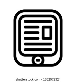 icono de tablet o logotipo símbolo de signo aislado ilustración vectorial - iconos vectoriales de estilo negro de alta calidad

