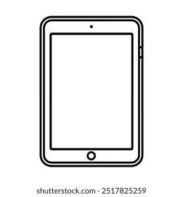 tablet icon or modern line symbol. Vector line art and icon design with bold outline. Black and white Pixel Perfect minimalistic symbol isolated white background. Silhouette simple thin sign
