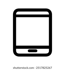 tablet icon or modern line symbol. Vector line art and icon design with bold outline. Black and white Pixel Perfect minimalistic symbol isolated white background. Silhouette simple thin sign