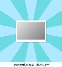 Tablet icon on blue retro background. Vector illustration.