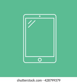 Tablet Icon On Green Background