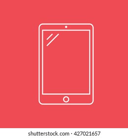 Tablet Icon On Red Background