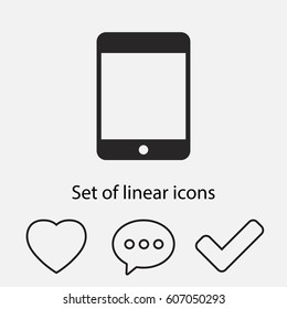 Tablet icon. One of set web icons