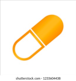 tablet icon. Orange sign with low light on white background