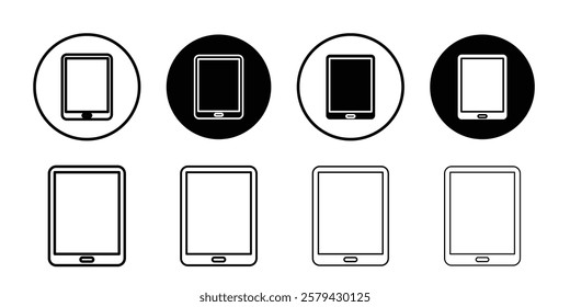 Tablet icon Outline thin set pack series