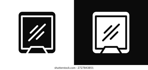 Tablet Icon Set Black And White