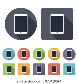 tablet icon set in flat design style on white background. device symbols. stock vector illustration