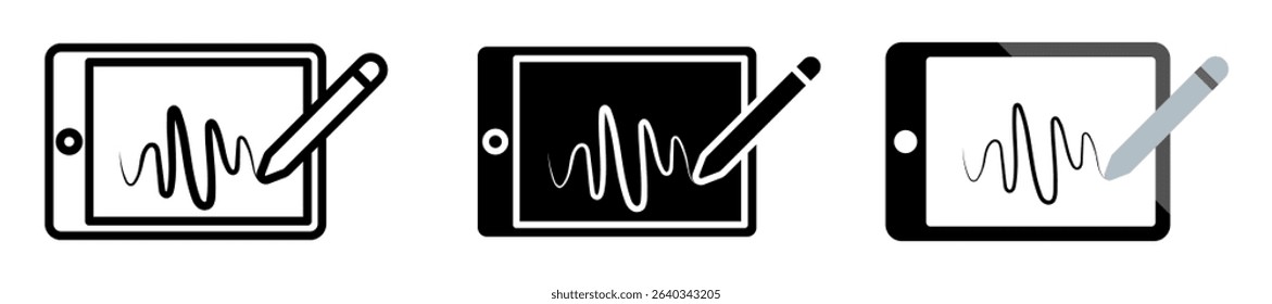 Tablet icon set. for mobile concept and web design on white background. vector illustration