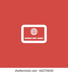tablet icon. sign design. red background