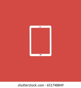 tablet icon. sign design. red background