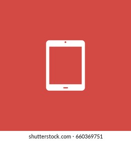 tablet icon. sign design. red background