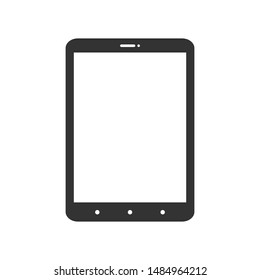 Tablet icon. Symbol of tablet device in flat simple black style. Portable electronic gadget with touchscreen. Vector illustration isolated on white background.