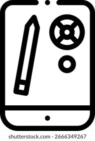 ícone do tablet. Design De Estilo Linear Fino Isolado Em Plano De Fundo Branco