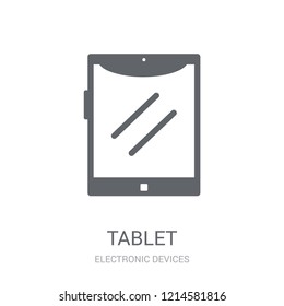 Tablet icon. Trendy Tablet logo concept on white background from Electronic Devices collection. Suitable for use on web apps, mobile apps and print media.