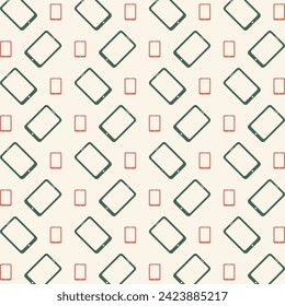 Tablet icon trendy multicolor repeating pattern vector illustration beautiful background