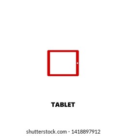 tablet icon. tablet vector design. sign design. red color