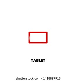 tablet icon. tablet vector design. sign design. red color