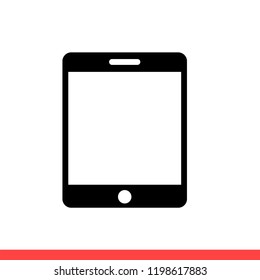 Tablet icon vector, device symbol. Simple, flat design for web or mobile app