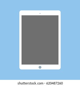 Tablet icon vector eps10. Tablet flat style icon vector eps10. Tablet front side view with grey screen.