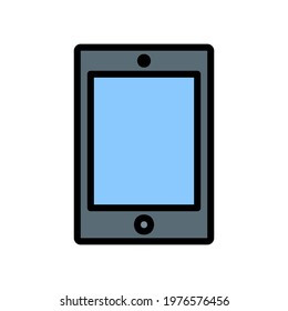 Tablet icon vector illustration in filled line style about multimedia for any projects, use for website mobile app presentation