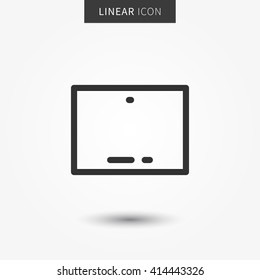 Tablet icon vector illustration. Isolated tablet screen symbol. Mobile device line concept. Mobile gadget graphic design. Tablet outline symbol for app. 
