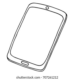 Tablet icon. Vector illustration of a smartphone. EBook. Hand drawn tablet.