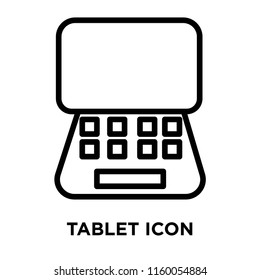 Tablet icon vector isolated on white background, Tablet transparent sign , line and outline elements in linear style