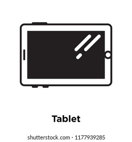 Tablet icon vector isolated on white background, logo concept of Tablet sign on transparent background, filled black symbol