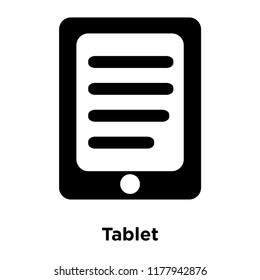 Tablet icon vector isolated on white background, logo concept of Tablet sign on transparent background, filled black symbol