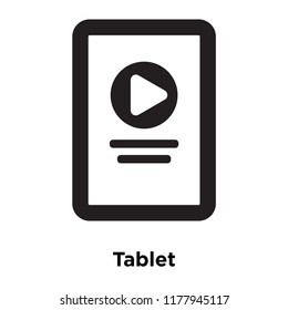 Tablet icon vector isolated on white background, logo concept of Tablet sign on transparent background, filled black symbol
