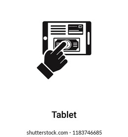 Tablet icon vector isolated on white background, logo concept of Tablet sign on transparent background, filled black symbol