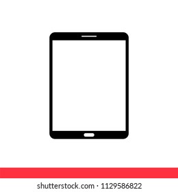 Tablet icon vector, pad screen symbol. Simple, flat design for web or mobile app